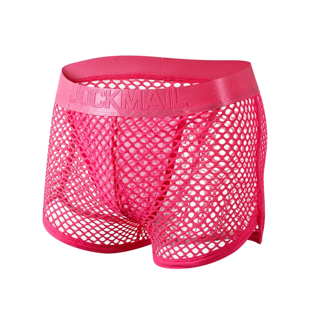 Men Underwear Boxer Thong 2 in 1 Lined with Thong Jockstrap Home Shorts Boxer Man Panties Sexy Soft Sport Short Boxer Mesh