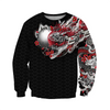 Japanese Mythology Mask Printed Sweatshirt Men's Clothes Harajuku Street Pullover Top 3D Printed Mysterious Culture Sweatshirts
