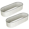 2 Pcs 4.5x2x1ft Oval Raised Garden Bed, Galvanized Raised Beds,Open-Ended Base Metal Raised Planter Beds,Garden Bed Outdoor