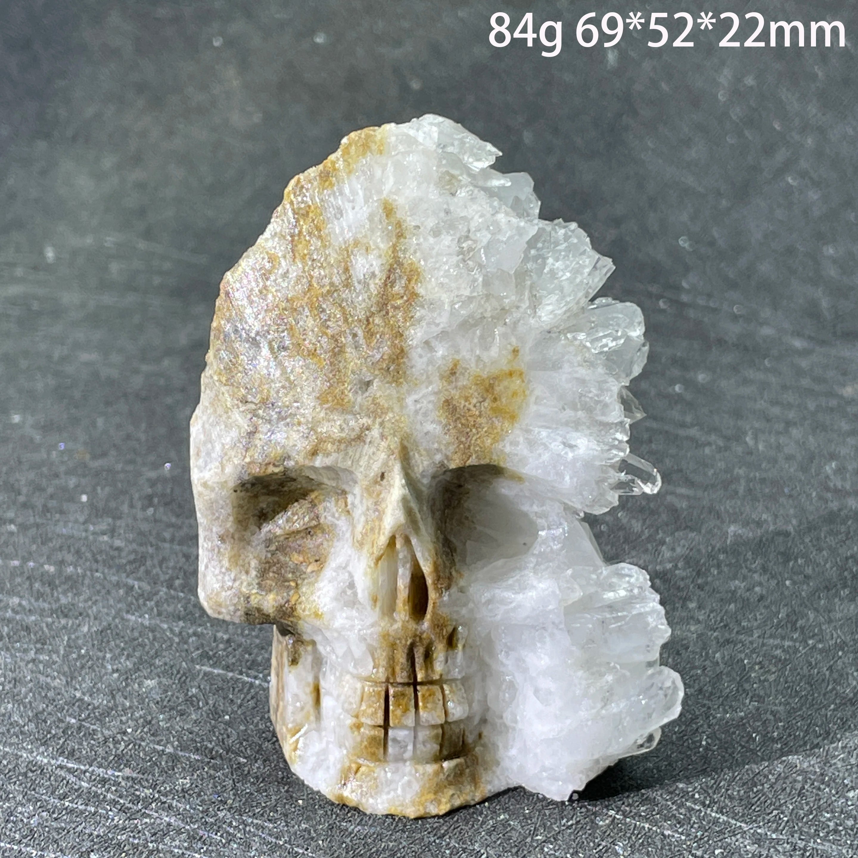 Natural Crystal Carving Skull Stone Clear Quartz Cluster Polished Rock