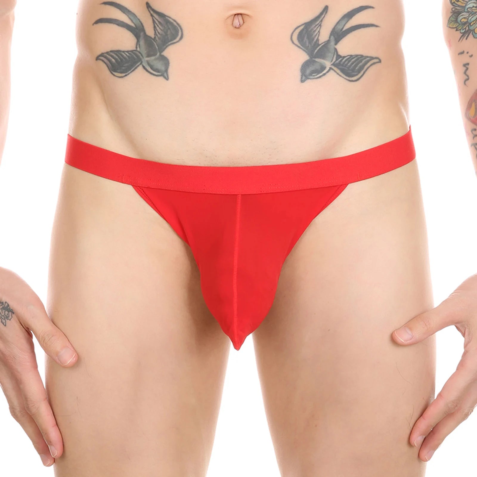 Men's Sexy Penis Pouch Panties Thongs Open Butt Underwear G Srting Backless Lingerie Buttocks Underpants Ice Silk