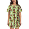 Horse Race Pajamas Summer 2 Pieces 1930s Classic Art Cute Pajama Sets Womens Short-Sleeve O Neck Night Pattern Sleepwear