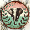Vibrant 8x8" Metal Elephant Sign - Decorative Aluminum Wall Art for Home, Entryway & Party Gifts