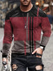 Men's Long Sleeve Retro 3D Print Color Block Print Vintage Novelty T-shirt Stylish Tees For Autumn Mens Clothing