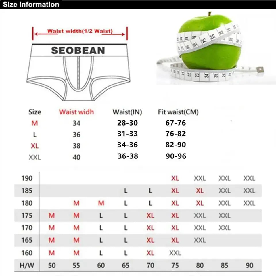 SEOBEAN Underwear New Arrivals Mens Boxers Briefs Gradient Color Underpants Boxershorts Sexy Low-waist Male Panties Boxer