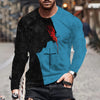 Fashion Jesus Cross Pattern T Shirt For Men 3D Lion Print Long Sleeve T-shirt Hip Hop Trend Vintage Clothes Oversized Cotton Top