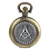 Free and Accepted Masons Glass Dome Pocket Watch with Chain Fashion Necklace Pendant Chain Jewelry Gifts Men Women Clock