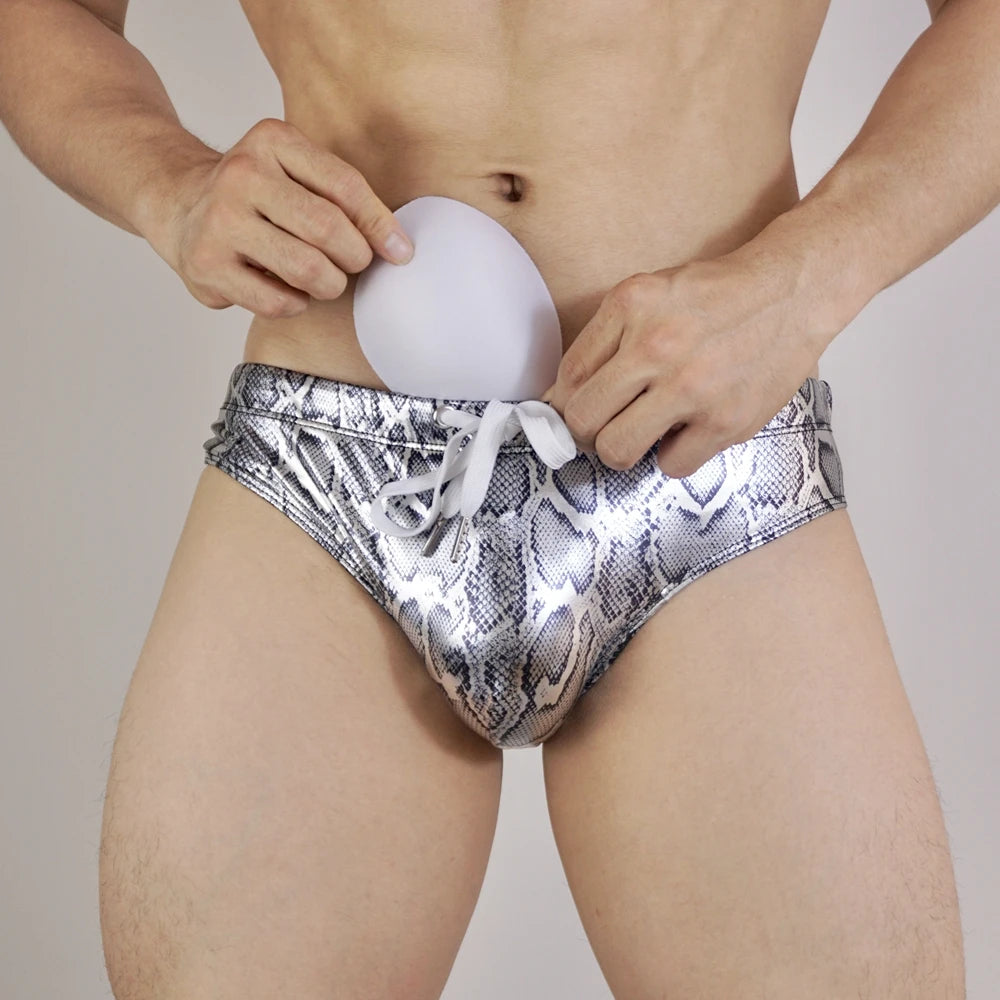 Push Up Padded Mens Bikini Briefs with Removable Sponge Pads or As Swimwear Men Swimsuit Trunk Swim Sunga Slip Beach Shorts