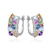 GEM'S BALLET 925 Sterling Silver Handmade Jewelry Multicolor Birthstone Earrings Natual Citrine  Amethyst Topaz Clip Earrings