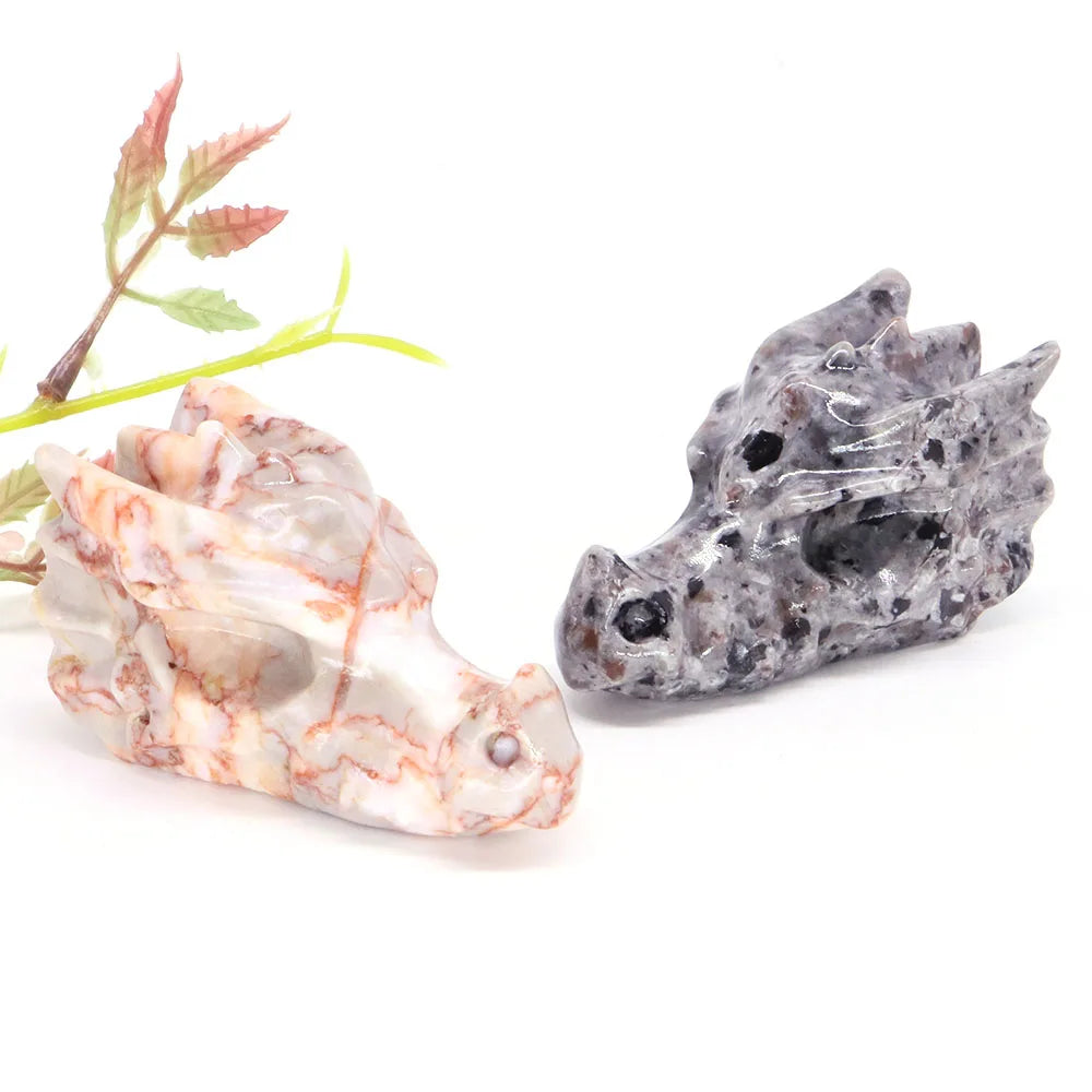 Dragon Head Statue Natural Gemstone