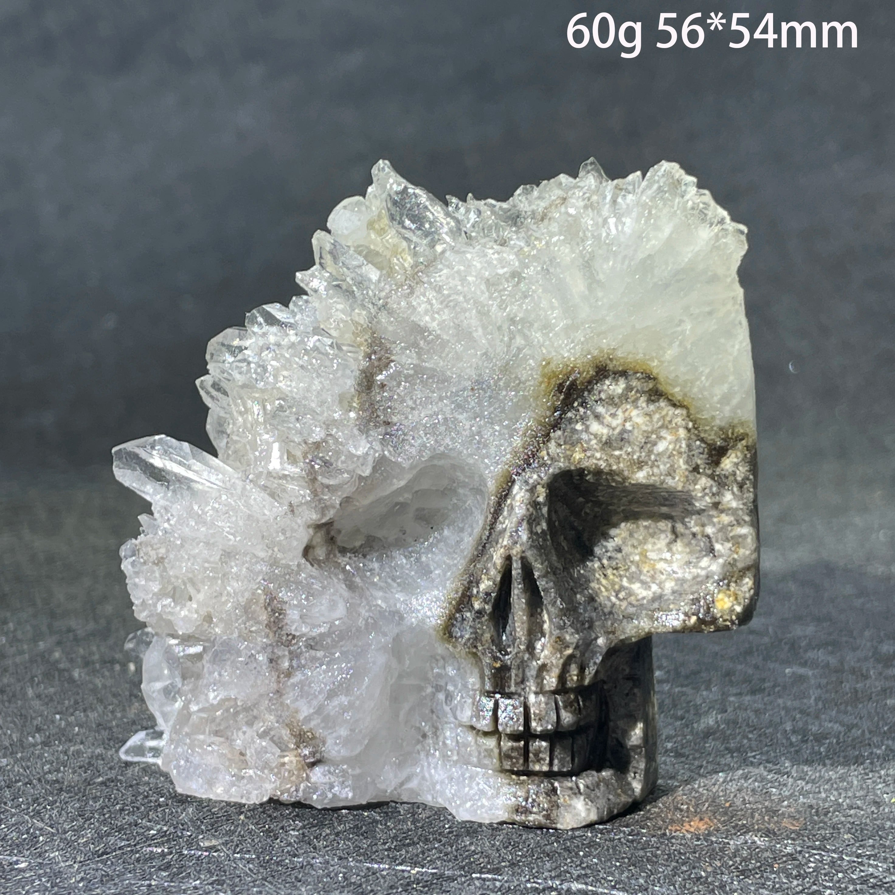 Natural Crystal Carving Skull Stone Clear Quartz Cluster Polished Rock