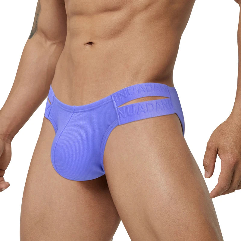1PCS High Fork Comfortable Thread Cotton High Elastic Triangle Men's Underwear with New Design Double Waist Thin Waist Low Waist