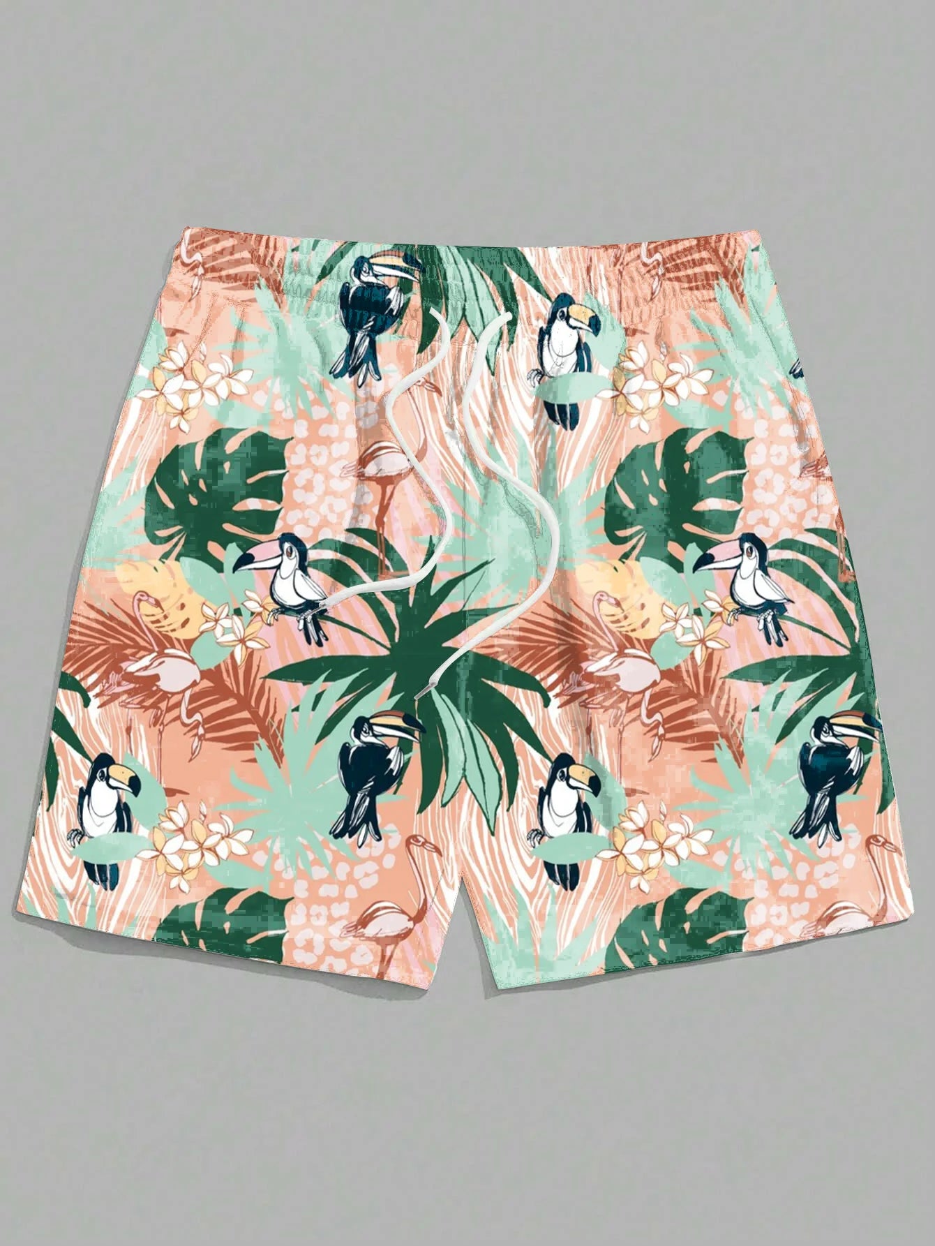 3D-Printed Men's Resort Shorts - Ultra-Vivid Tropical Paradise Prints with Palm Trees & Exotic Flowers