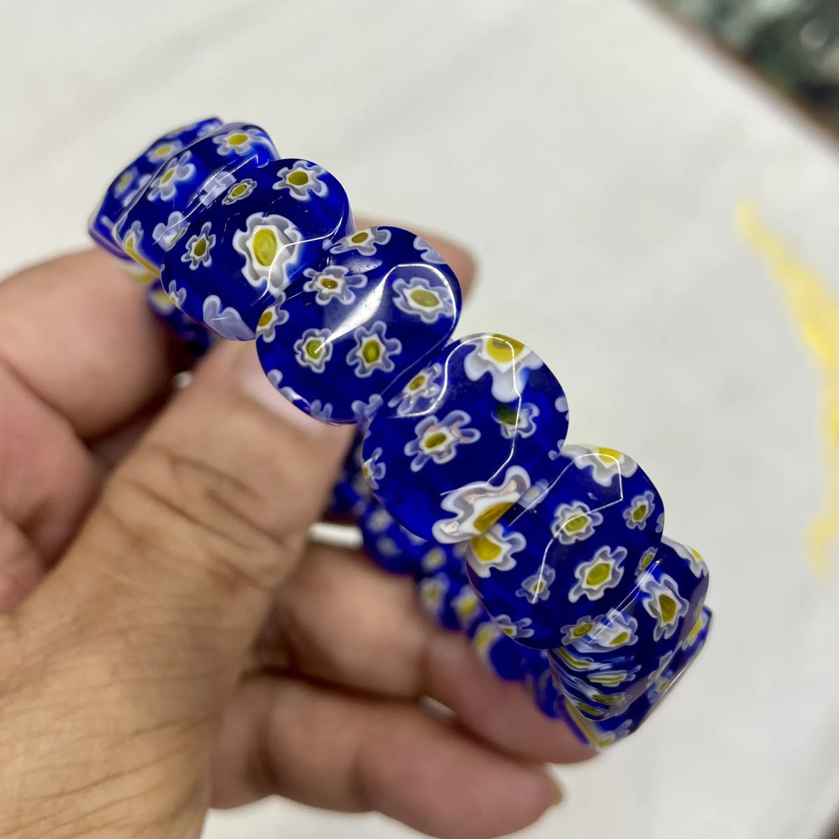 11X15MM Fashion Millefiori Glass Muran Floral Ellipse Lampwork Colour Flower Bracelet For Women Party Gift Cheap Items