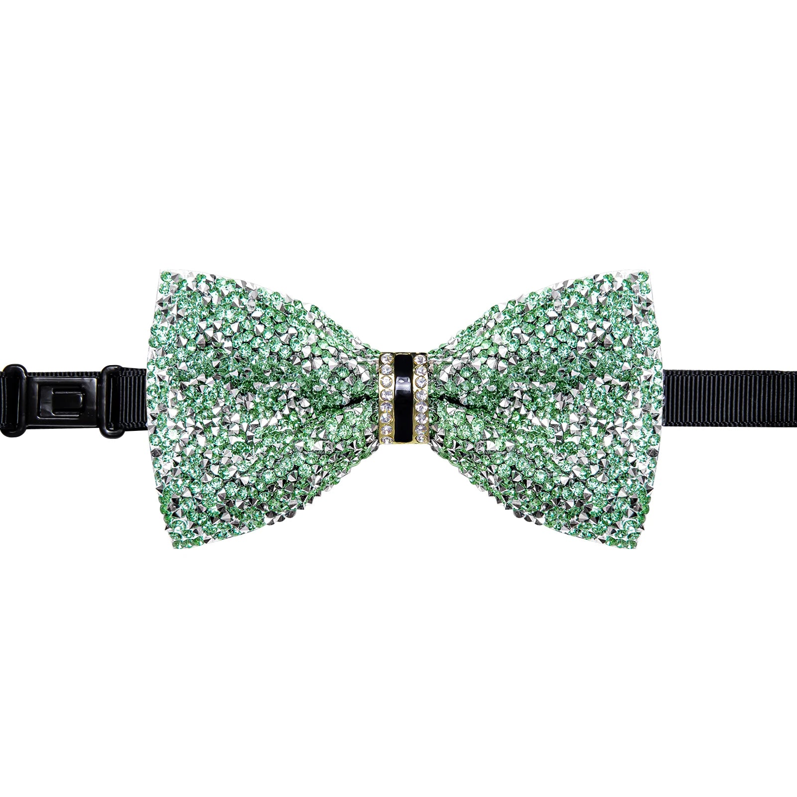 Sparkle Rhinestone Bow Ties for Men Pre-Tied Diamond Sequin Bowtie with Adjustable Length Wedding Party