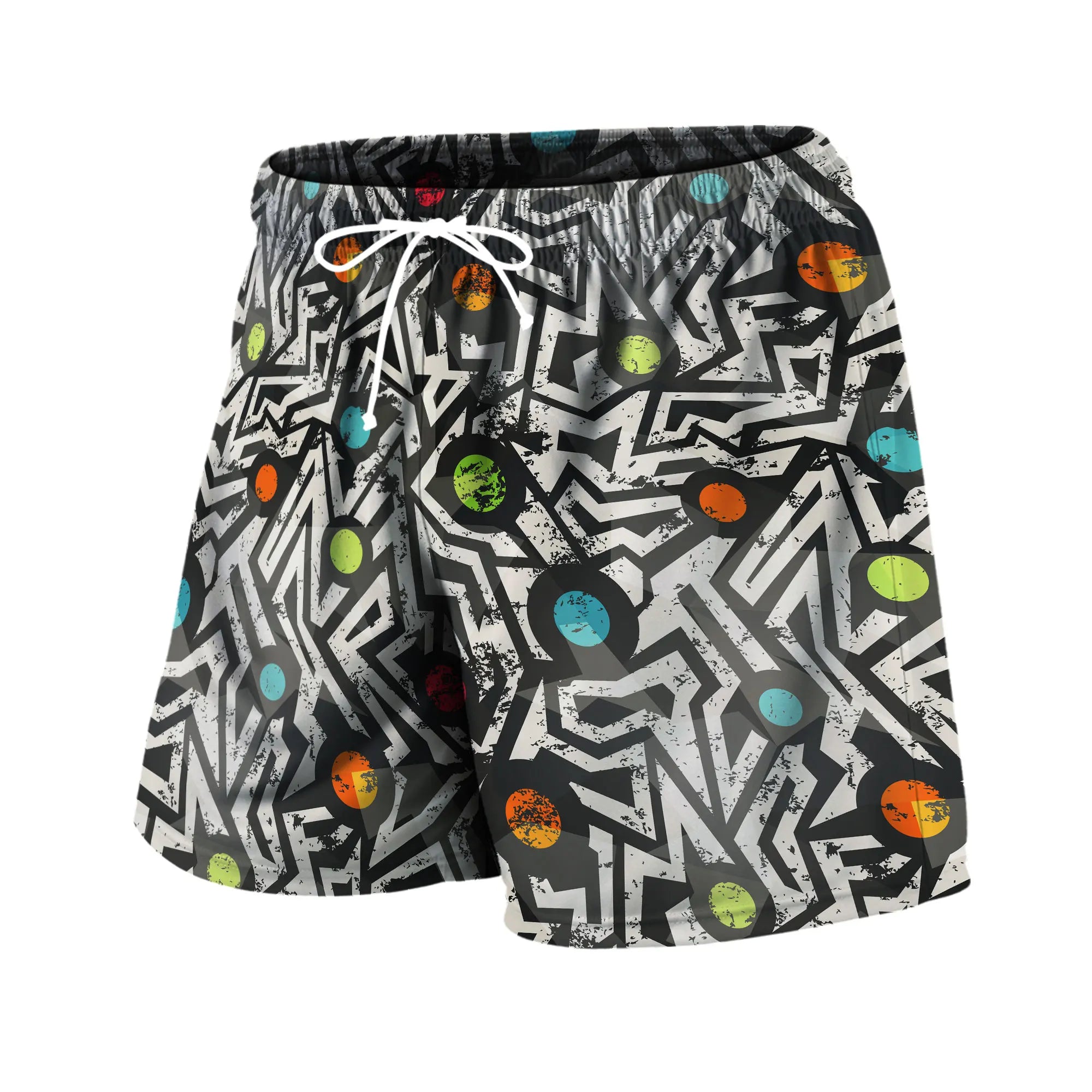 Personality Stripe Men's Beach Shorts Summer Color Block Casual Man Bottoms Sports Wear Breathable Short Pants Trend Streetwear