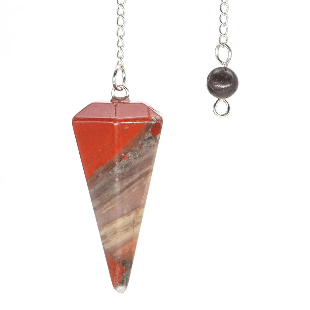 Natural Crystal Pendulums for Divination Dowsing Amethyst Pink Quartz Pendulum Reiki Healing Gem Stone Pendant Pendulos