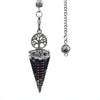 20x52mm Natural Stone Pendulum Tree of Life Hexagonal Cone Crushed Stone Obsidian