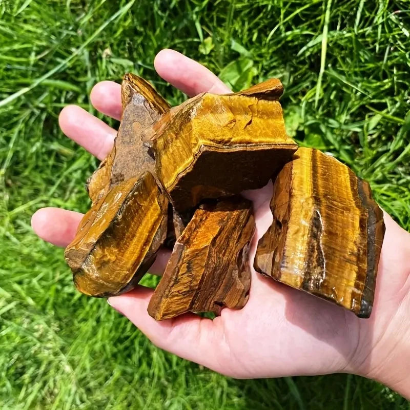 1pc Natural Large Rough Tiger Eyes Stone Raw Crystal Mineral Specimen Gemstone For Chakra Home Fish Tank DecoFlower Pot Ornament