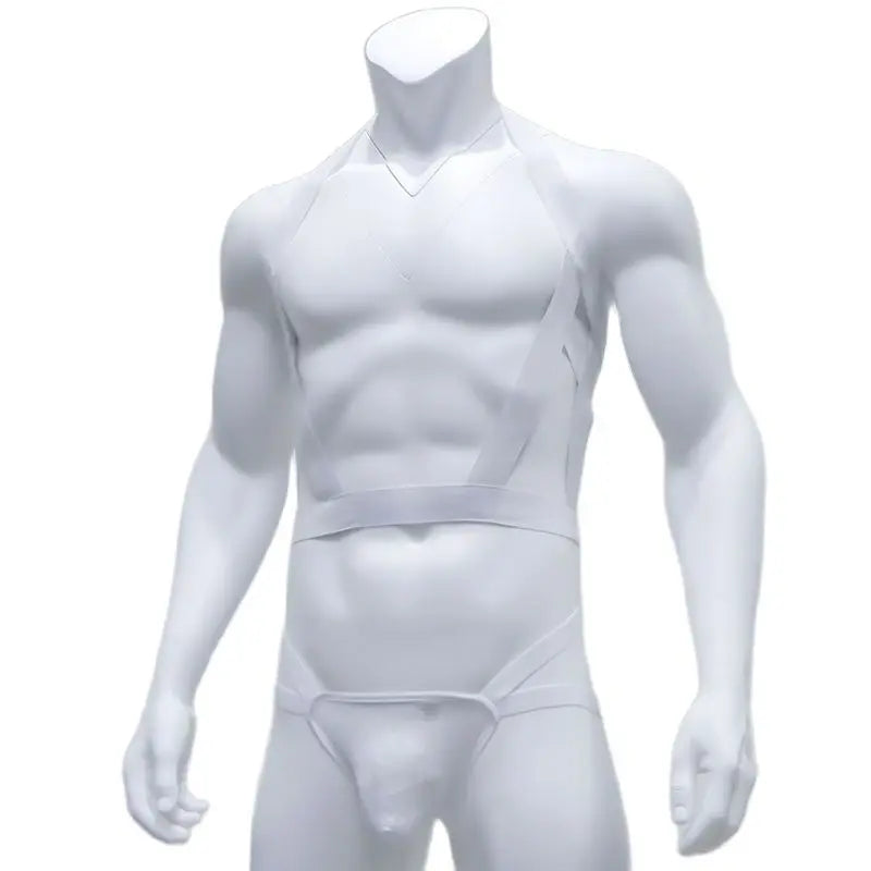 CLEVER-MENMODE Elastic Bondage Harness Mens G-string Thongs Set