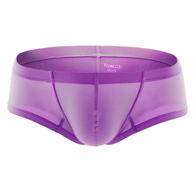 Sexy Low Rise Boxer Trunks Male Breathable Panties Mini Boxer Briefs Soft Underwear Man U Convex Bag Underpants Comfy Lingerie