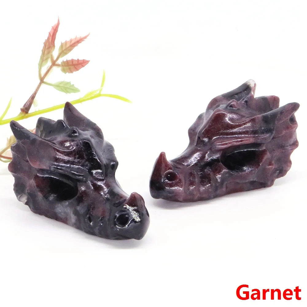 Dragon Head Statue Natural Gemstone
