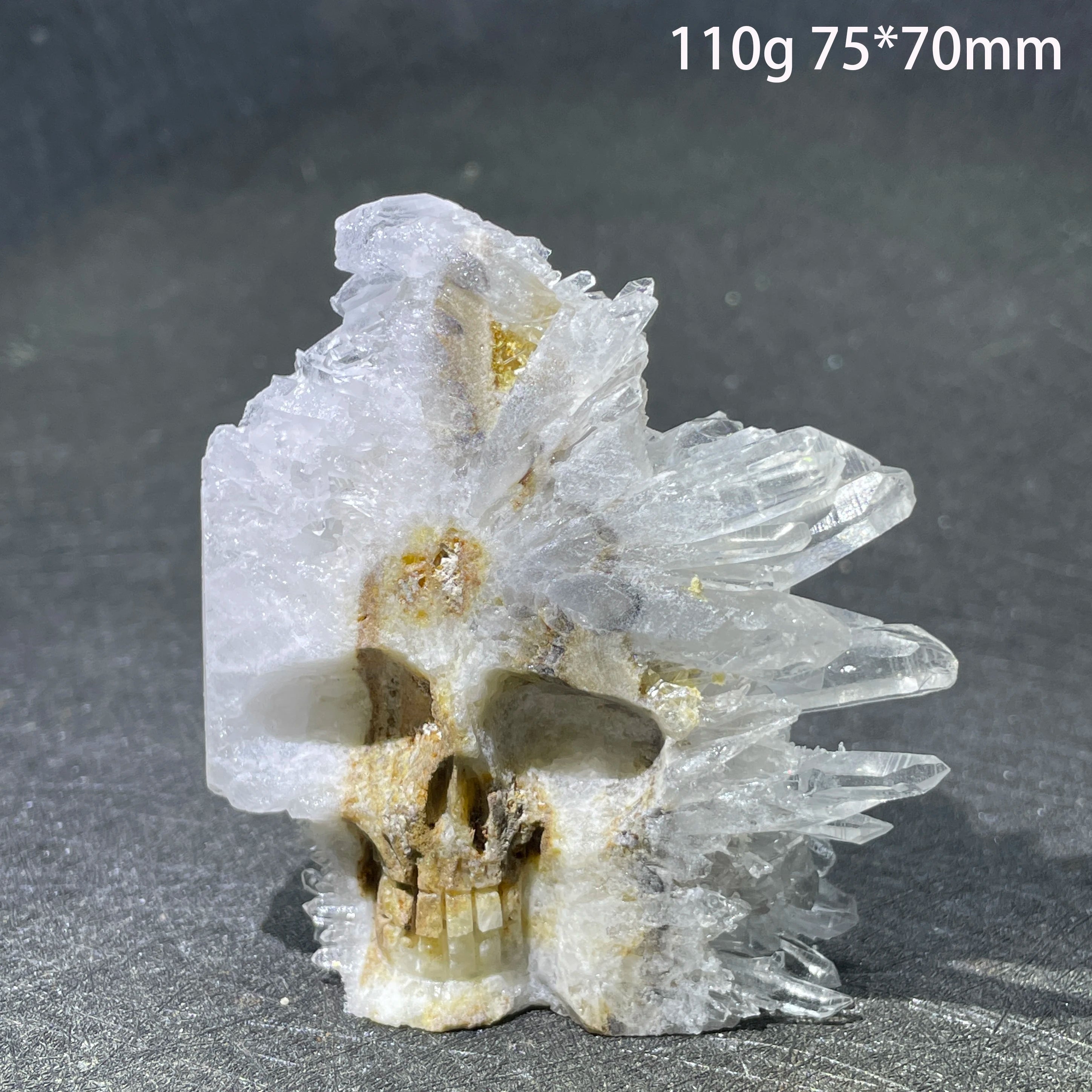 Natural Crystal Carving Skull Stone Clear Quartz Cluster Polished Rock