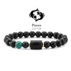 12 Zodiac Bracelets Natural Stone Cancer Virgo Leo Libra Bracelet Couples Friendship Gifts Bracelets Jewelry pulsera hombre