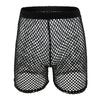 Sexy Big Mesh Boxer Shorts Men Underwear Pajamas Shorts Hollow Fishnet Underpants Boxershorts Casual Fitness Men Sleep Bottoms