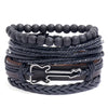 Modyle Multi-layer Gothic Leather Bracelet Set Punk Viantage Wings Charms Handwoven Bracelets for Men Jewelry Gifts