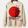 Japanese Ukiyo-e Hoodied Men's Sweatshirts Pullover Sea Wave Ramen Graphic Print Long Sleeves Hoodies Oversized Men Clothing Top
