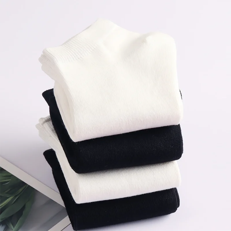 5 pairs/Lot Men's Socks Casual Boat Socks Black Business Socks Solid Color Breathable Comfortable High Quality Ankle Socks 38-44