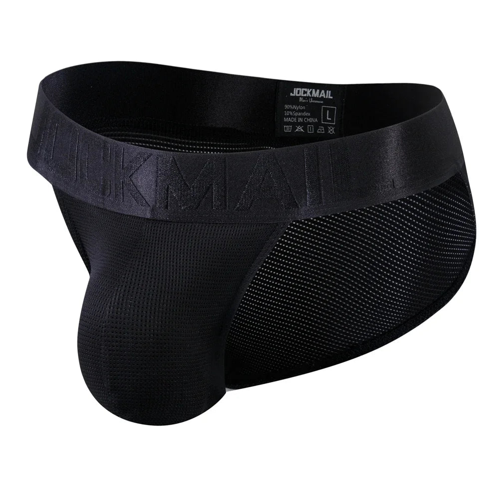 Sexy Man's Underwear Briefs Underpants Nylon Mesh Quick Dry Men's Briefs Bikini Slip Men's Tanga Briefs Nylon  SPANDEX