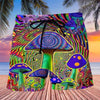 3D mushroom print men's casual shorts Tropical summer vitality style fashion shorts, quick-drying and comfortable close-fitting