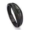 Trendy  Leather Bracelets Men Stainless Steel Multilayer Braided Rope Bracelets For Male Bracelets Jewelry Pulsera Hombre