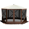 SucceBuy Pop-up Camping Gazebo Camping Canopy Shelter 6 Sided 12' x 12' / 10' x 10' Sun Shade Tents & Canopies Camping & Hiking