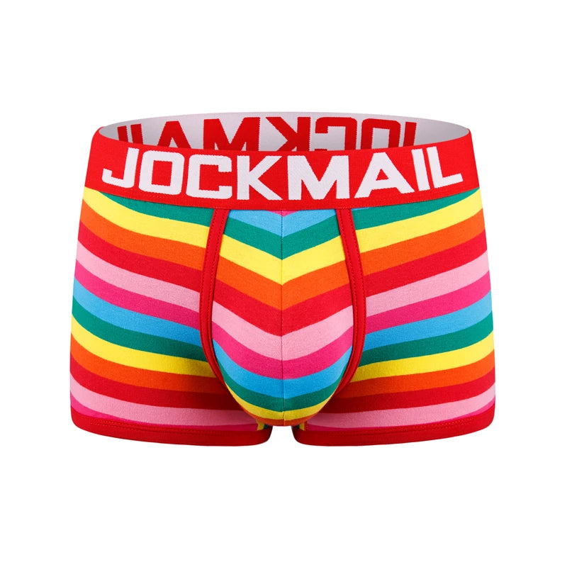 Underwear Men Boxers Shorts Cotton Breathable Cuecas Masculinas Calzoncillos Hombre Slips Underpants Rainbow Stripes Night Wear
