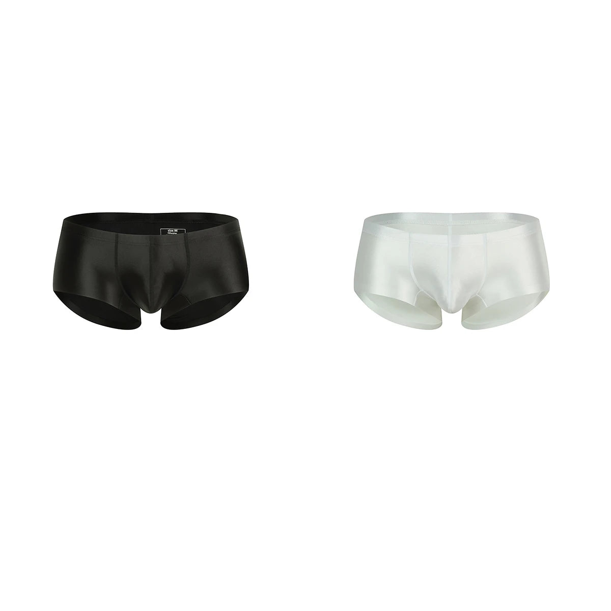Men's Underwear Solid Color Shiny Silk-Smooth Boxer Shorts Low-Rise U-Cut Underpants