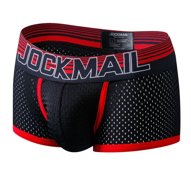 JOCKMAIL Mens Boxer Sexy Underwear Soft  Underpants Male Panties 3D Pouch Boxer Shorts Pants Short Mesh Breathable Quick Drying
