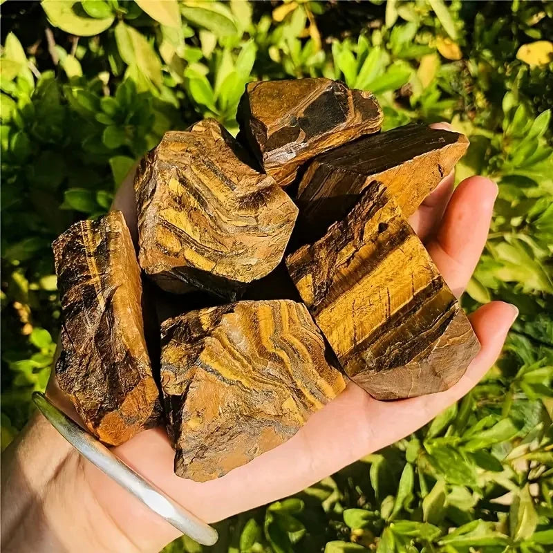 1pc Natural Large Rough Tiger Eyes Stone Raw Crystal Mineral Specimen Gemstone For Chakra Home Fish Tank DecoFlower Pot Ornament