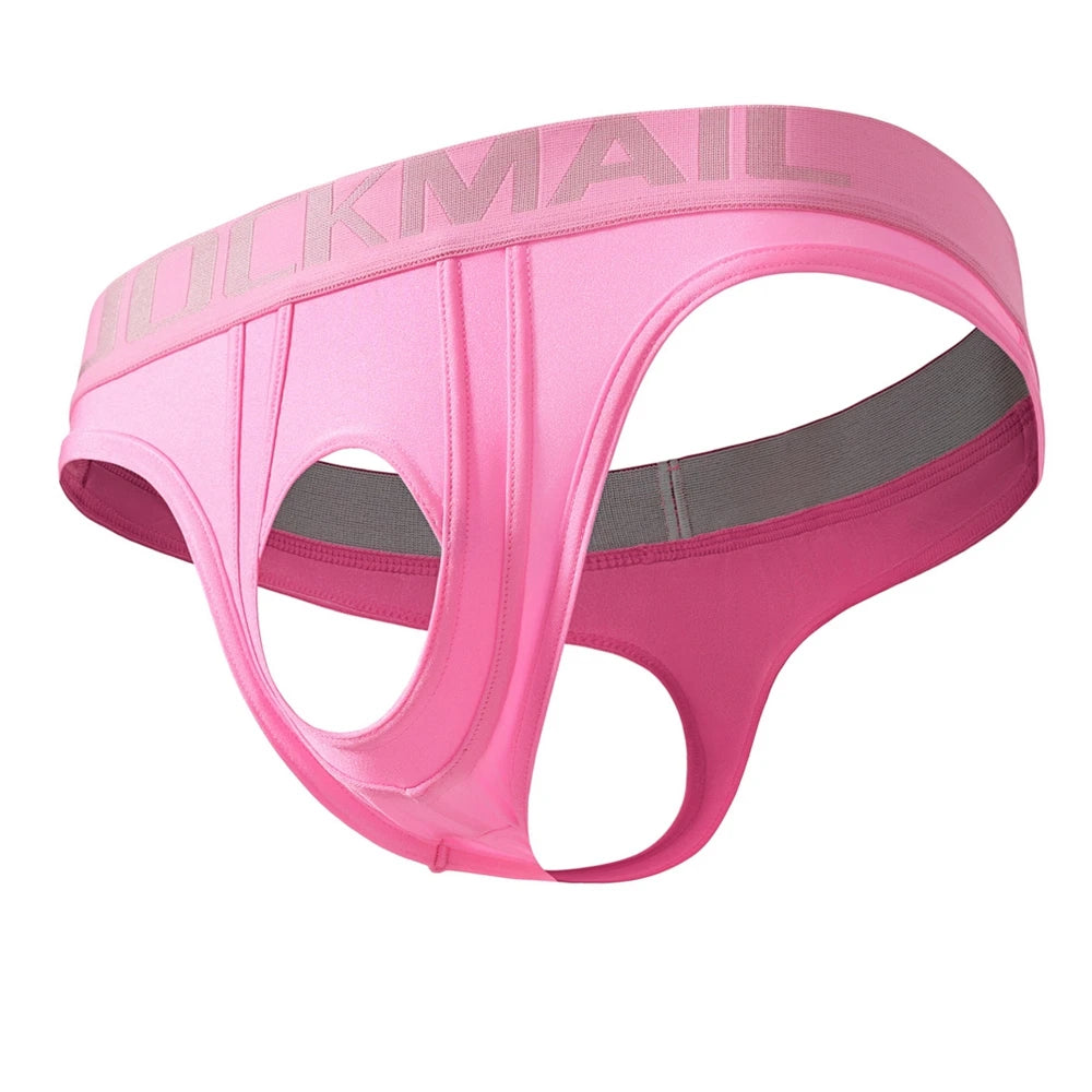 Jockmail Underwear with Reinforced Crotch for Men Women Couples Role Play Men Thong Penis Hole Sexy Underwear Strap on Harness