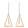 14K Rose and White Gold 3/8 Cttw Diamond Windchime Drop and Dangle Earring (G-H Color, SI1-SI2 Clarity)
