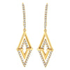 14K Yellow Gold 3/8 Cttw Double Triangle Drop and Dangle Diamond Earrings (G-H Color, SI1-SI2 Clarity)