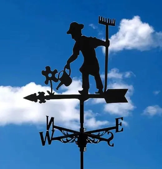 Metal Weathervane,Witch Iron Weather Vane,Sea Rover Wind Direction Indicator Garden Decoration Outdoor Roof Decoration Gardening