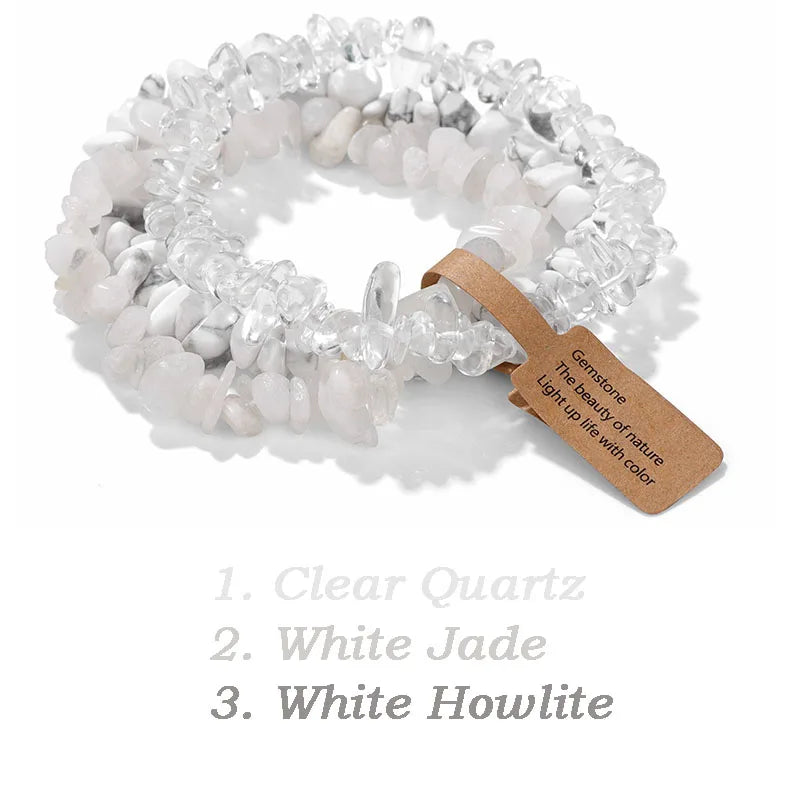 Irregular Natural Stone Bracelet Crystal Quartz Amethysts Tiger Eye Chips Gravel Beads Bracelets for Women Men Healing Jewelry