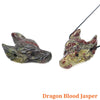 1.5" Wolf Head Stone Pendant Natural Healing Crystals Hand Carved Wolves Animal Statue Figurine Gems for Jewelry Making Necklace