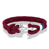 MKENDN Creative Contrast Double Strand Anchor Bracelets Men Women Nautical Survival Rope Bracelets Stainless Steel Anchor Buckle