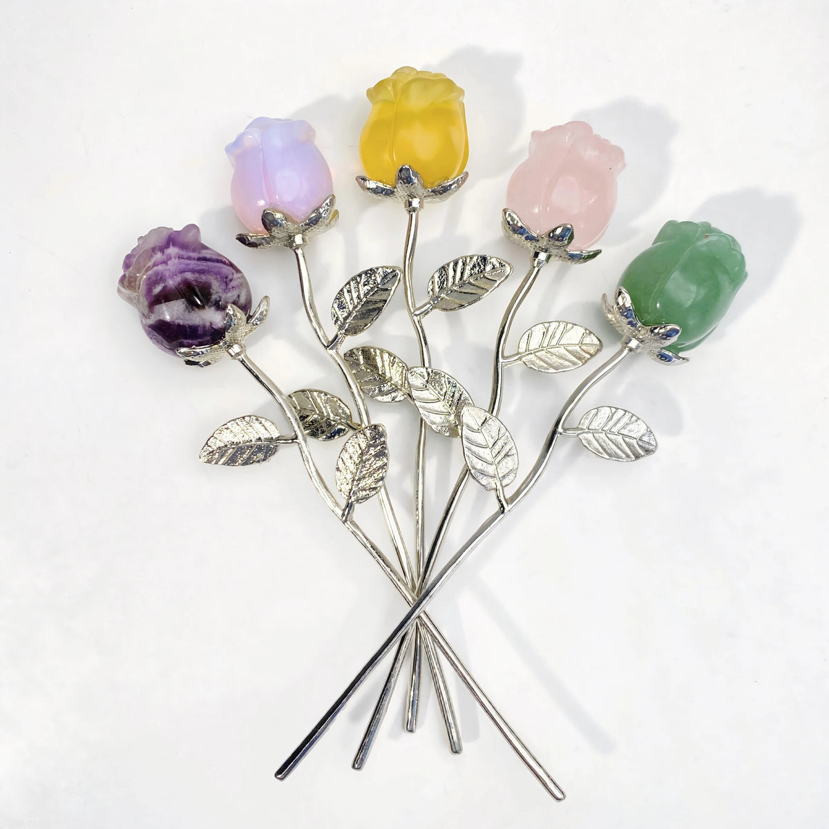Random 1PC High Quality Natural Fluorite Rose Flower,Men Gift,Women Gift,Scene Decoration,Table Decoration.