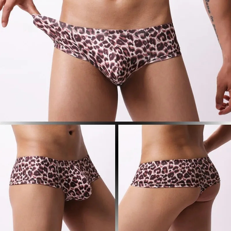 Low-rise Mens Rainbow U Convex Underwear Qucik-Dry Print Male Mesh Breathable Panties Moisture Absorbent Sweat Flat Boxershorts