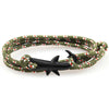 Mens Vintage Black Shark Bracelet Pure Hand Knitting Multicolor Rope Multilayer Bracelets For Women Men Cute Animal Jewelry Gift